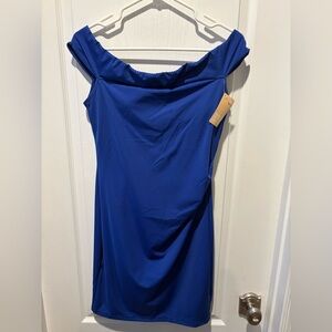 Bodycon blue Off-Shoulder Dress